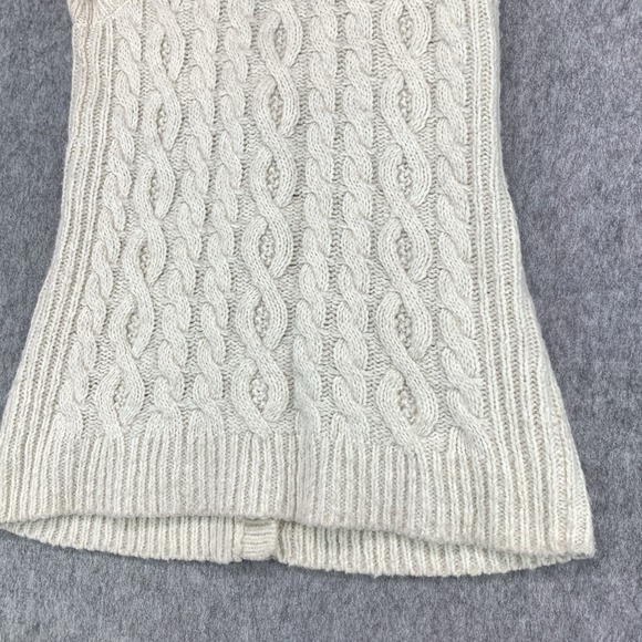 Abercrombie & Fitch Beige WOOL & ALPACA BLEND Sweater Vest Cable Knit - Size L - Picture 5 of 12